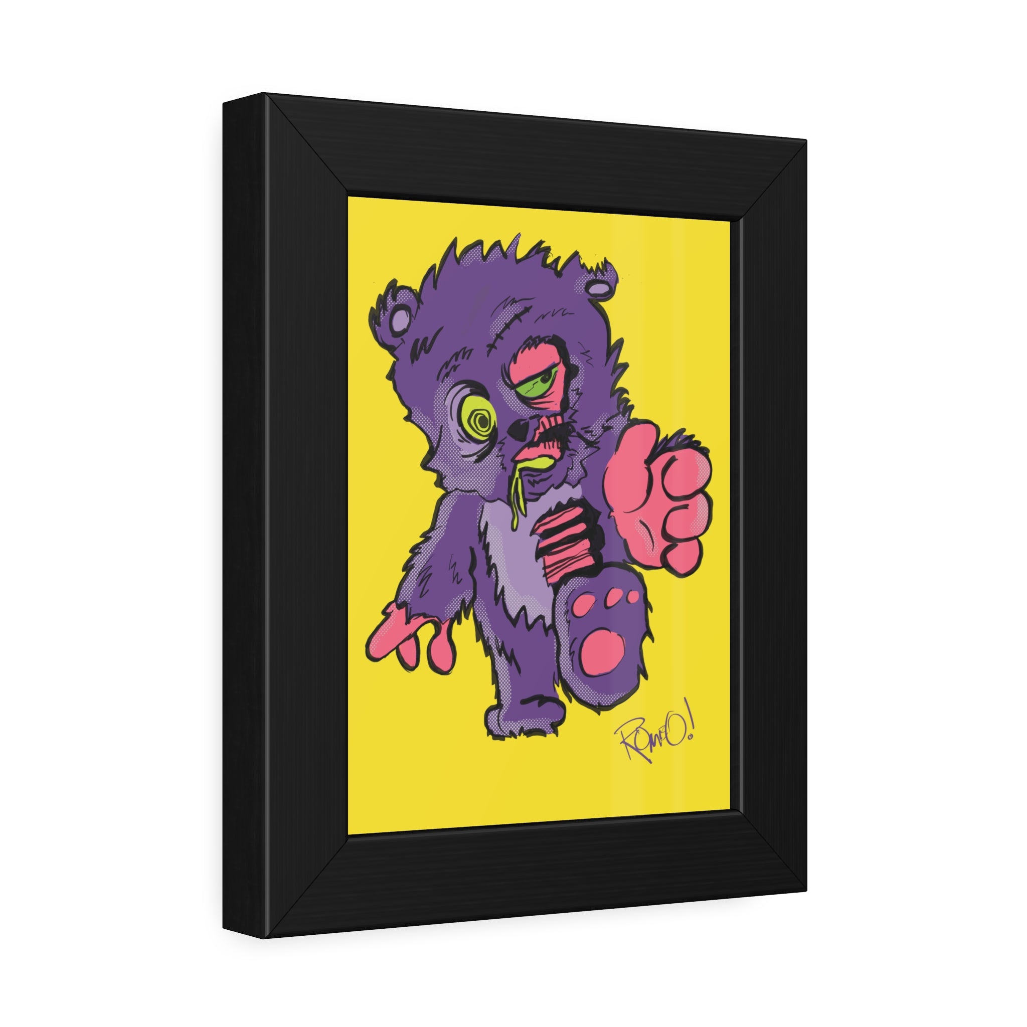 Zombie Stuffy Teddy Framed Poster — Cute Creepy Wall Art for Kids’ Rooms & Halloween Decor
