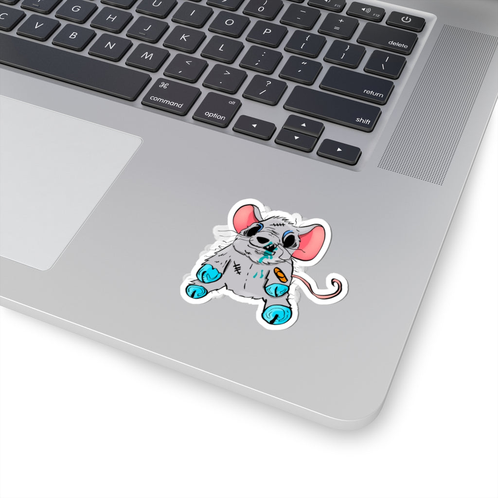 Zombie Stuffy Mouse Sticker – Kiss-Cut Horror Bear Decal for Laptops & Skateboards