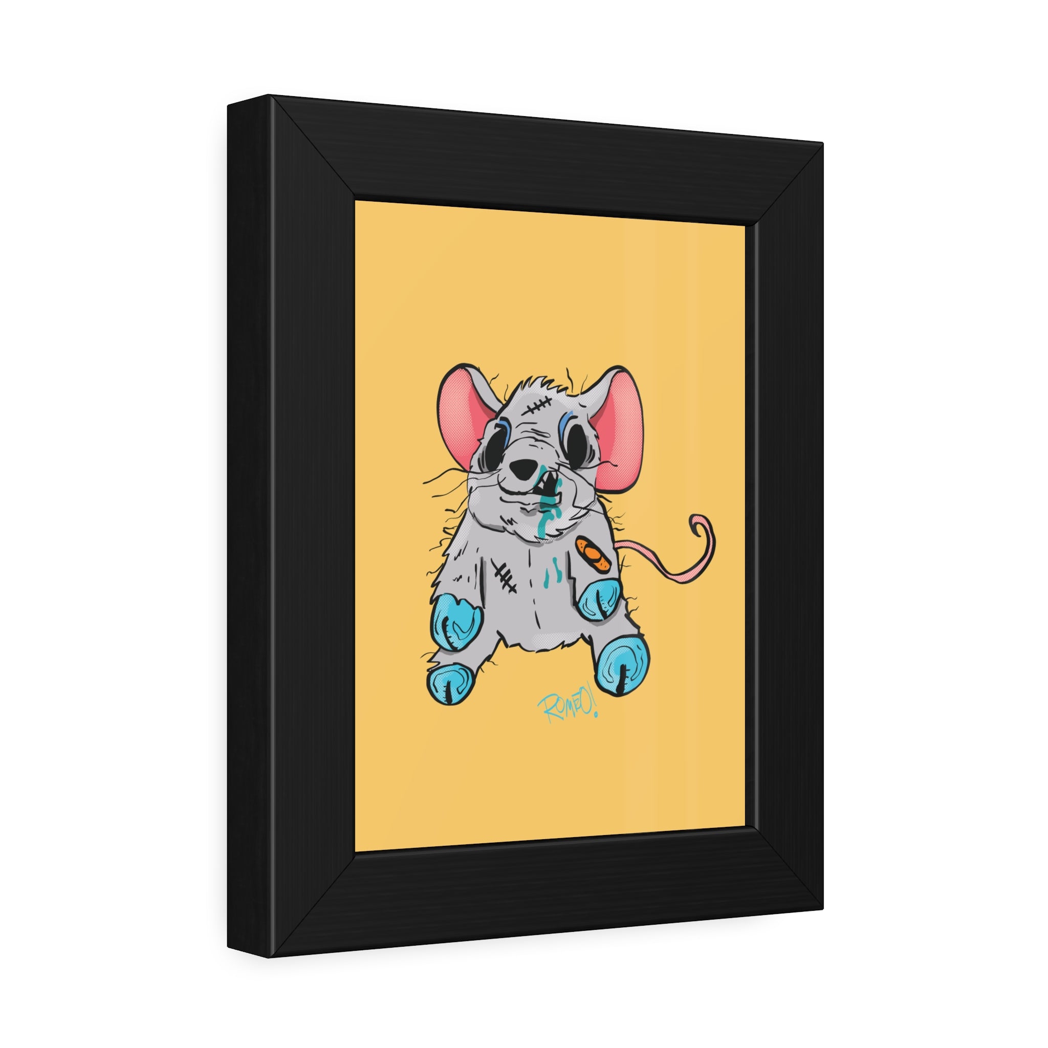 Zombie Stuffy Mouse Framed Poster — Cute Creepy Wall Art for Kids’ Rooms & Halloween Decor