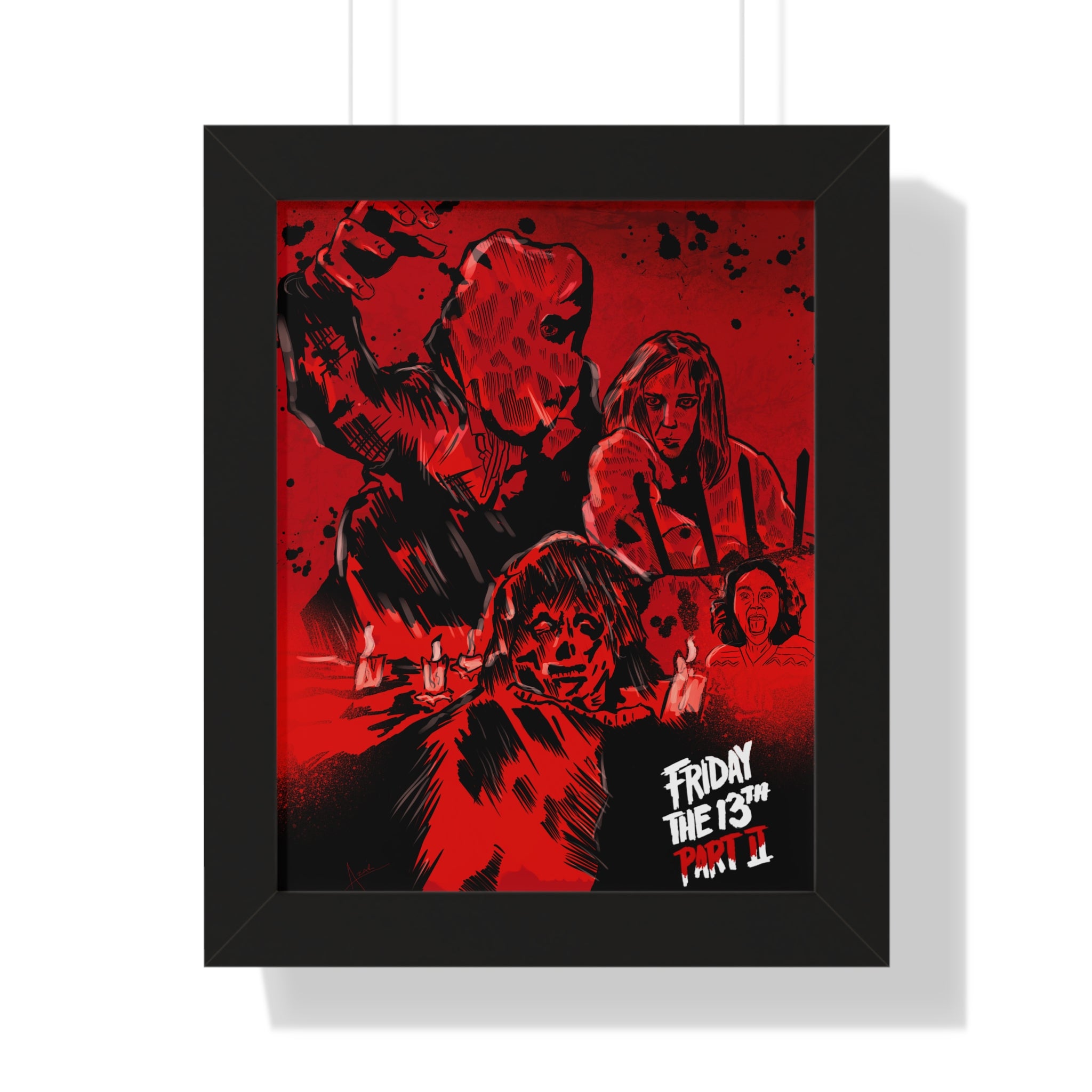 Friday the 13th Part II poster Framed Vertical Poster | Horror Movie Art