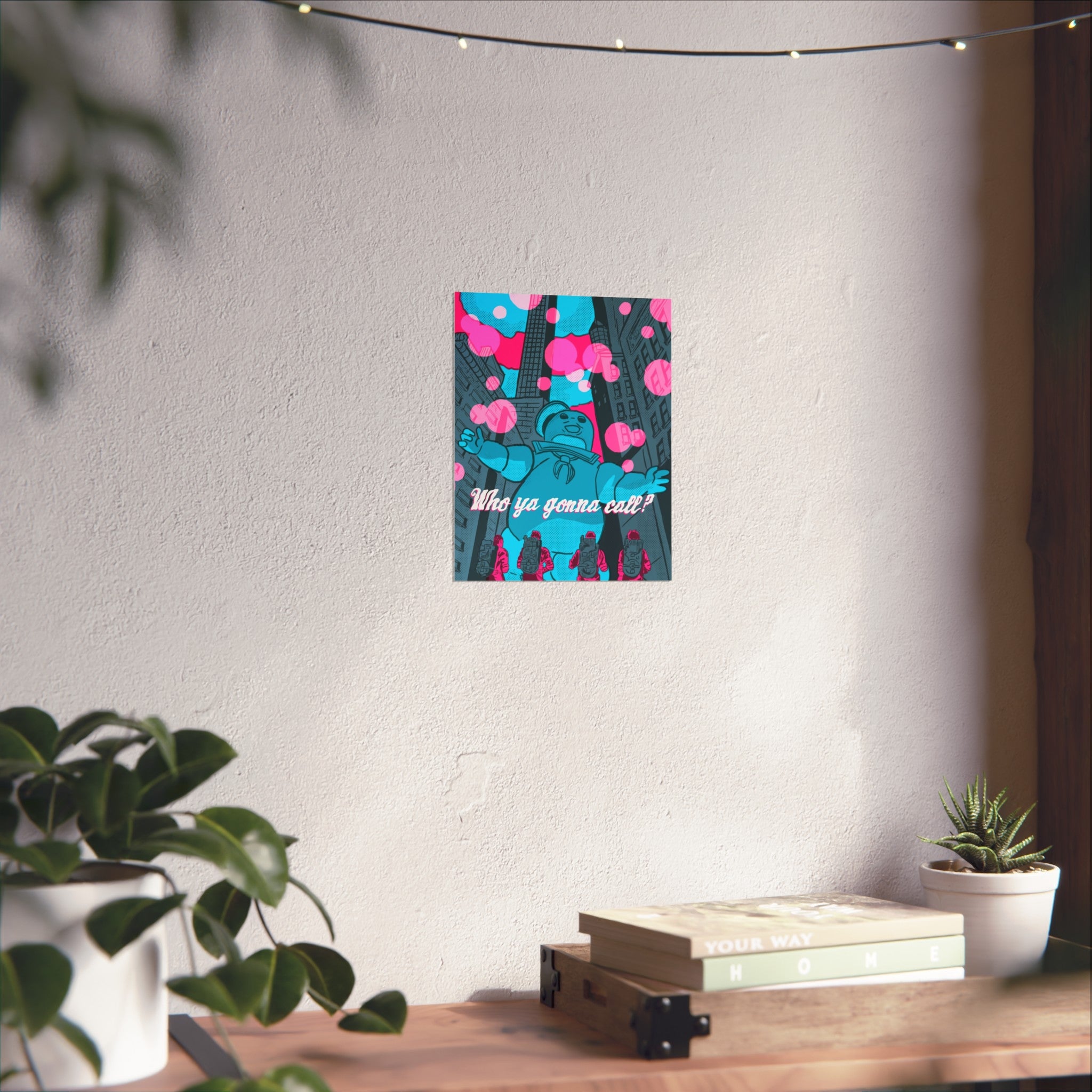 Retro Ghostbusters Fine Art Poster — "Who ya gonna call?" Neon Pop Art Print