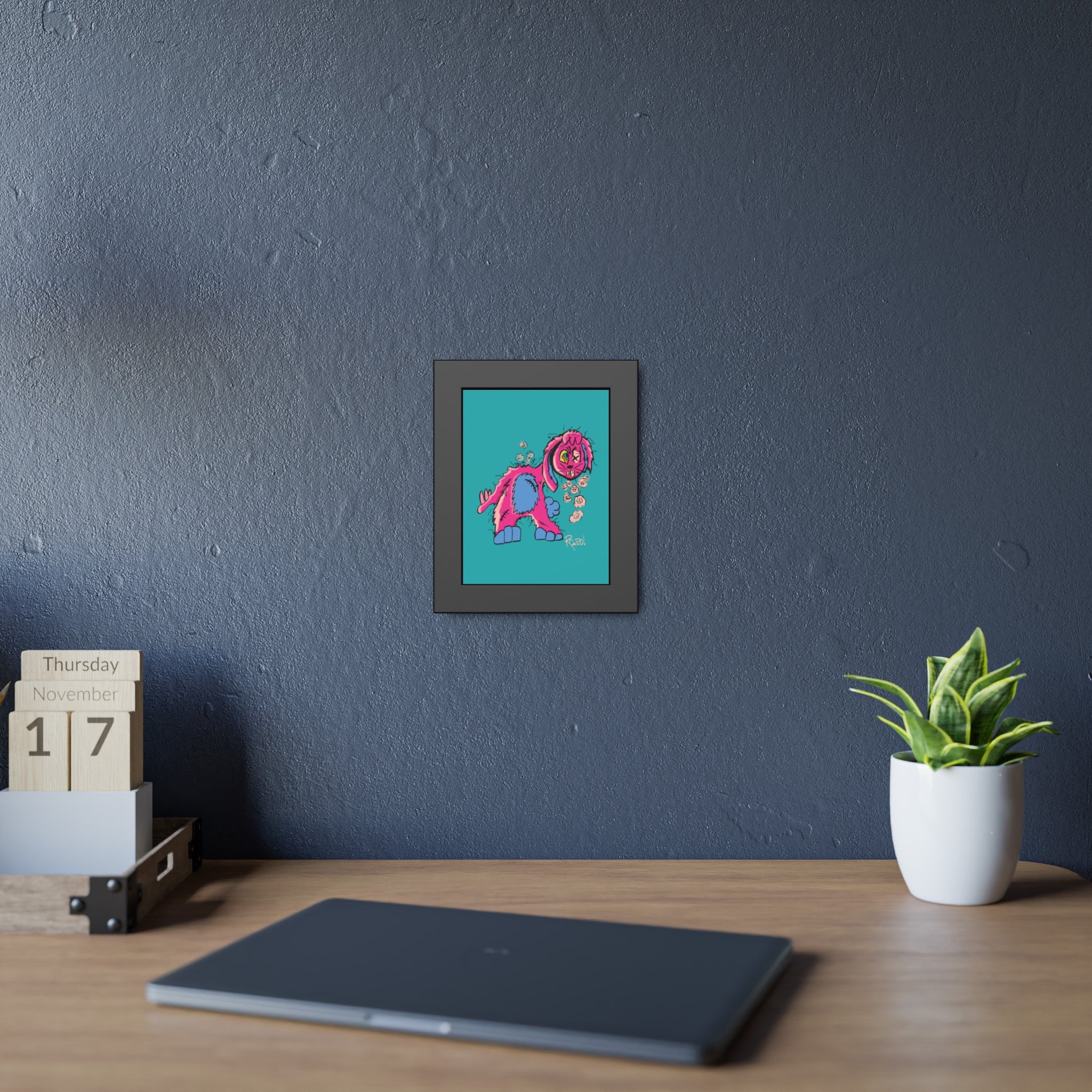Copy of Zombie Stuffy Bunny Framed Poster — Cute Creepy Wall Art for Kids’ Rooms & Halloween Decor