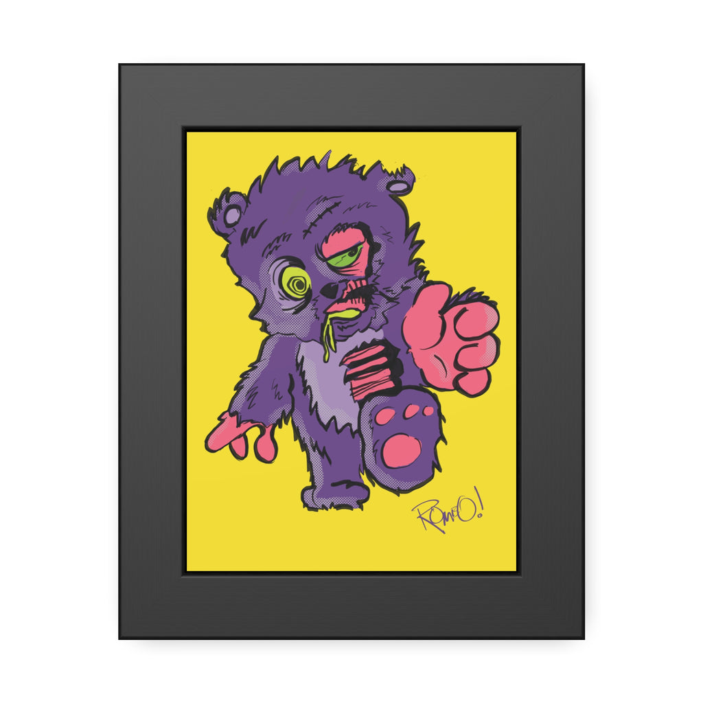 Zombie Stuffy Teddy Framed Poster — Cute Creepy Wall Art for Kids’ Rooms & Halloween Decor