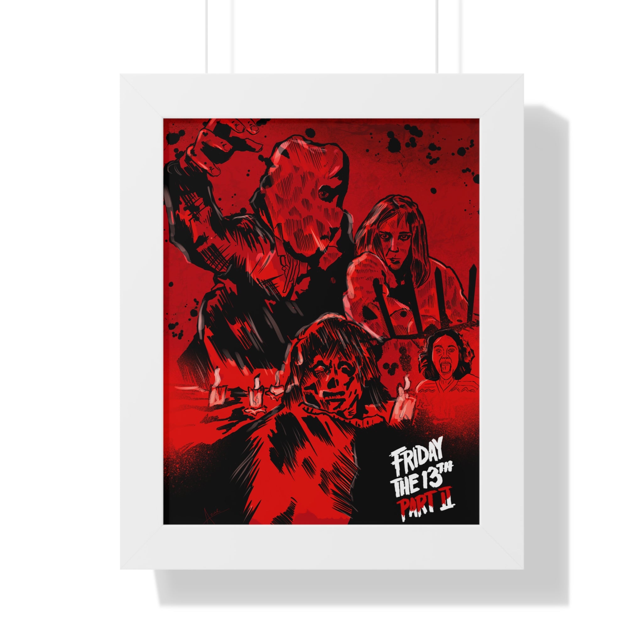 Friday the 13th Part II poster Framed Vertical Poster | Horror Movie Art