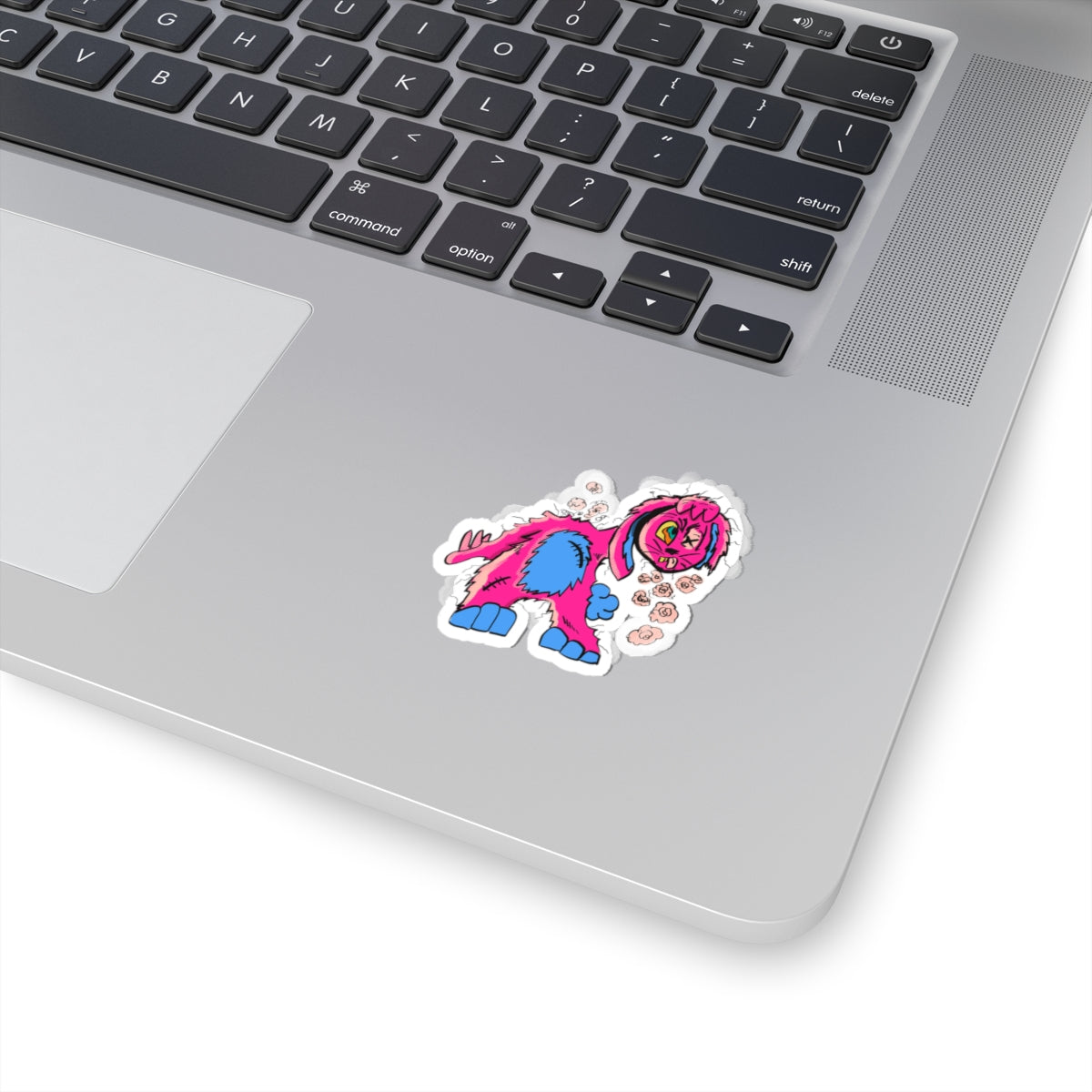 Zombie Stuffy Pink Punk Bunny Sticker — Cute Grunge Laptop Kiss-Cut Sticker