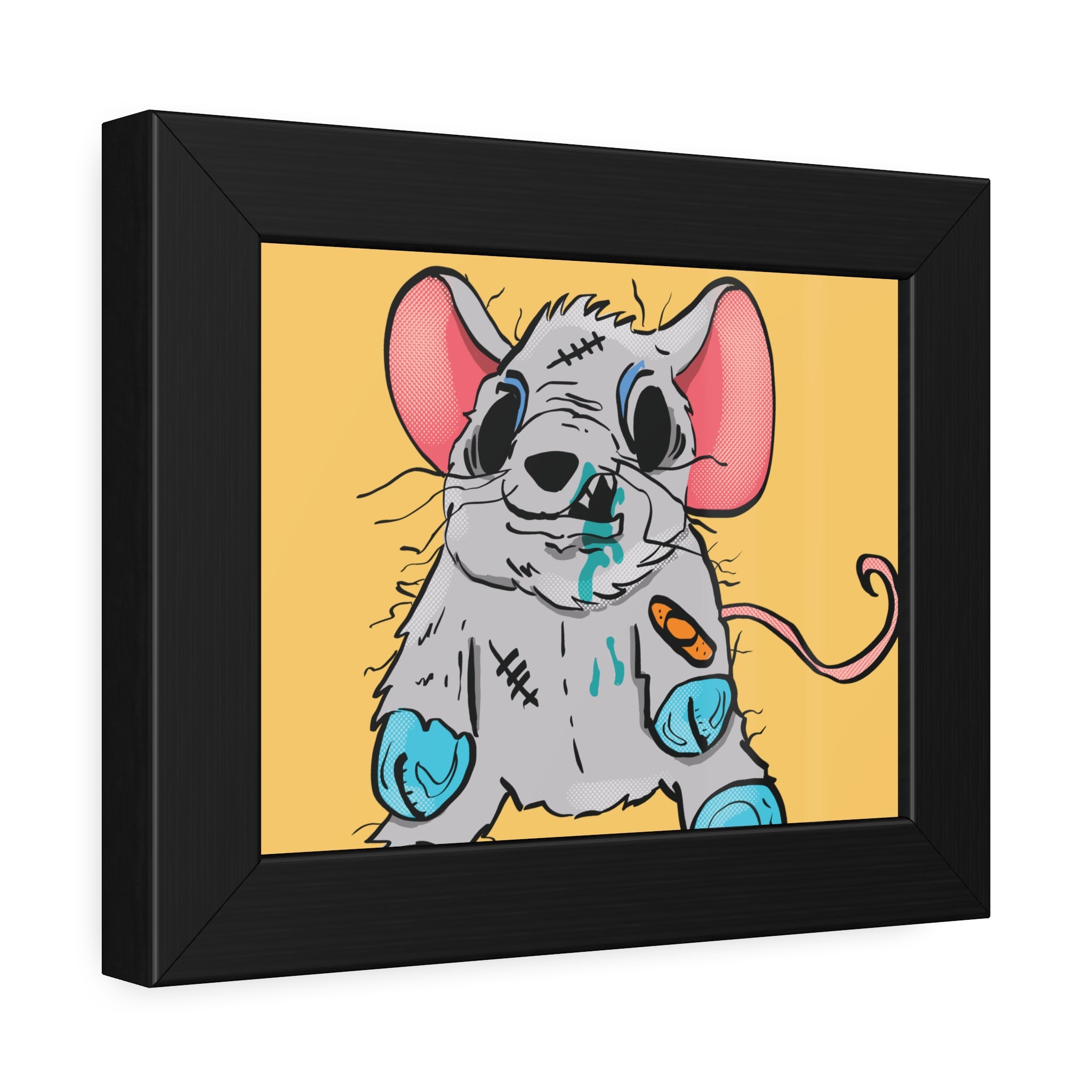 Zombie Stuffy Mouse Framed Poster — Cute Creepy Wall Art for Kids’ Rooms & Halloween Decor