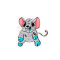 Zombie Stuffy Mouse Sticker – Kiss-Cut Horror Bear Decal for Laptops & Skateboards