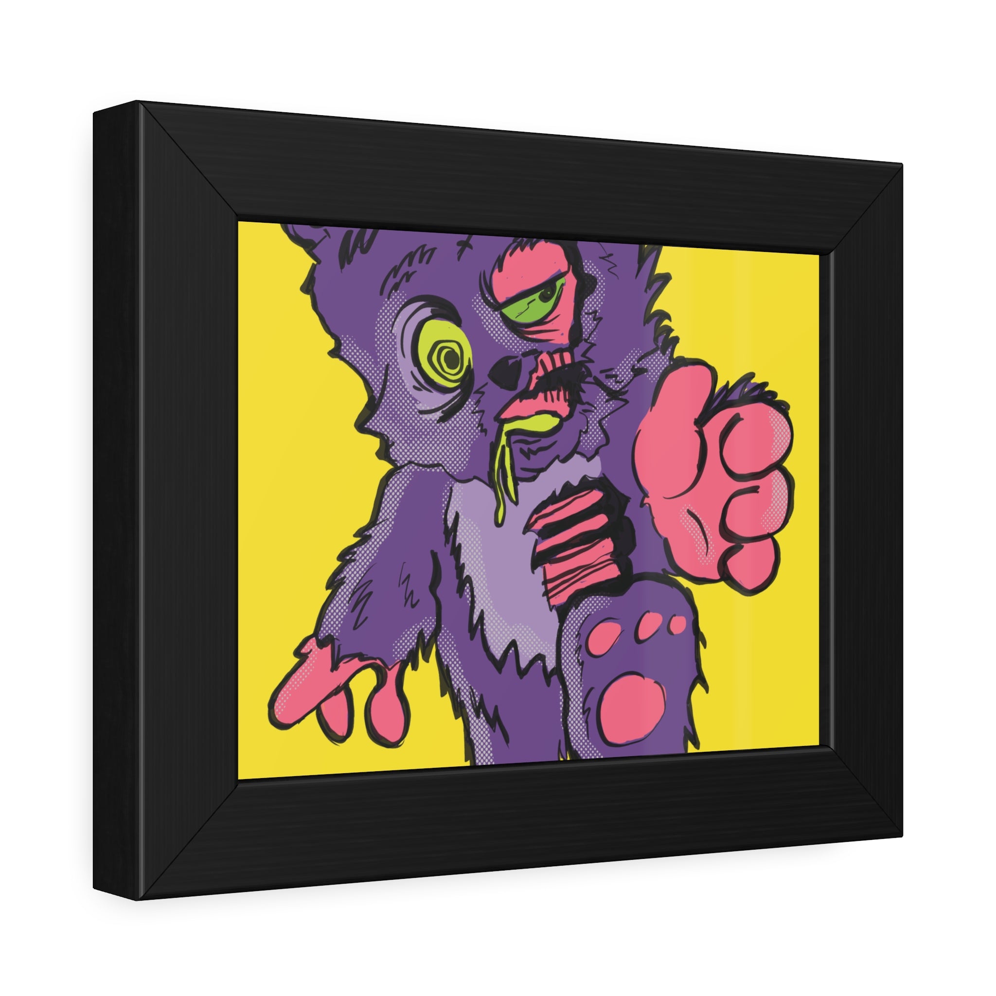 Zombie Stuffy Teddy Framed Poster — Cute Creepy Wall Art for Kids’ Rooms & Halloween Decor