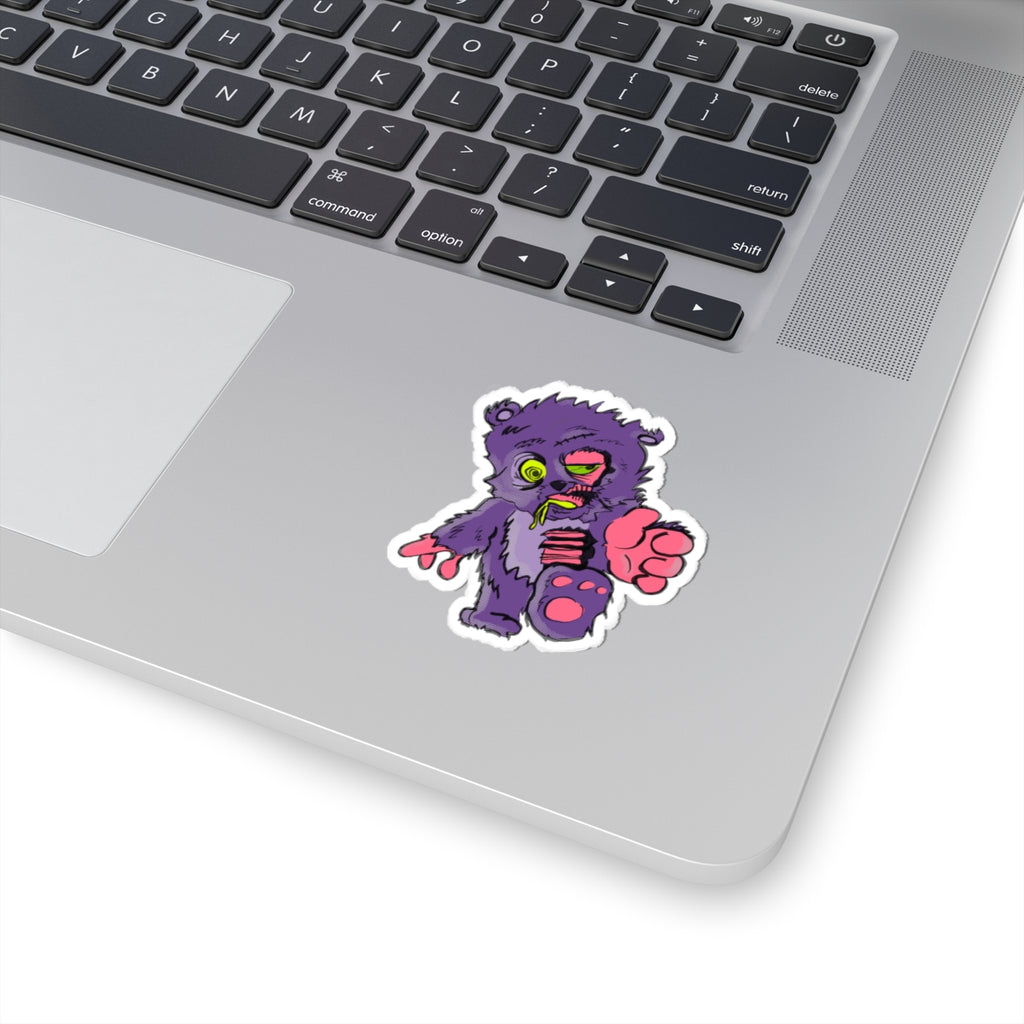 Zombie Stuffy Teddy Sticker – Kiss-Cut Horror Bear Decal for Laptops & Skateboards