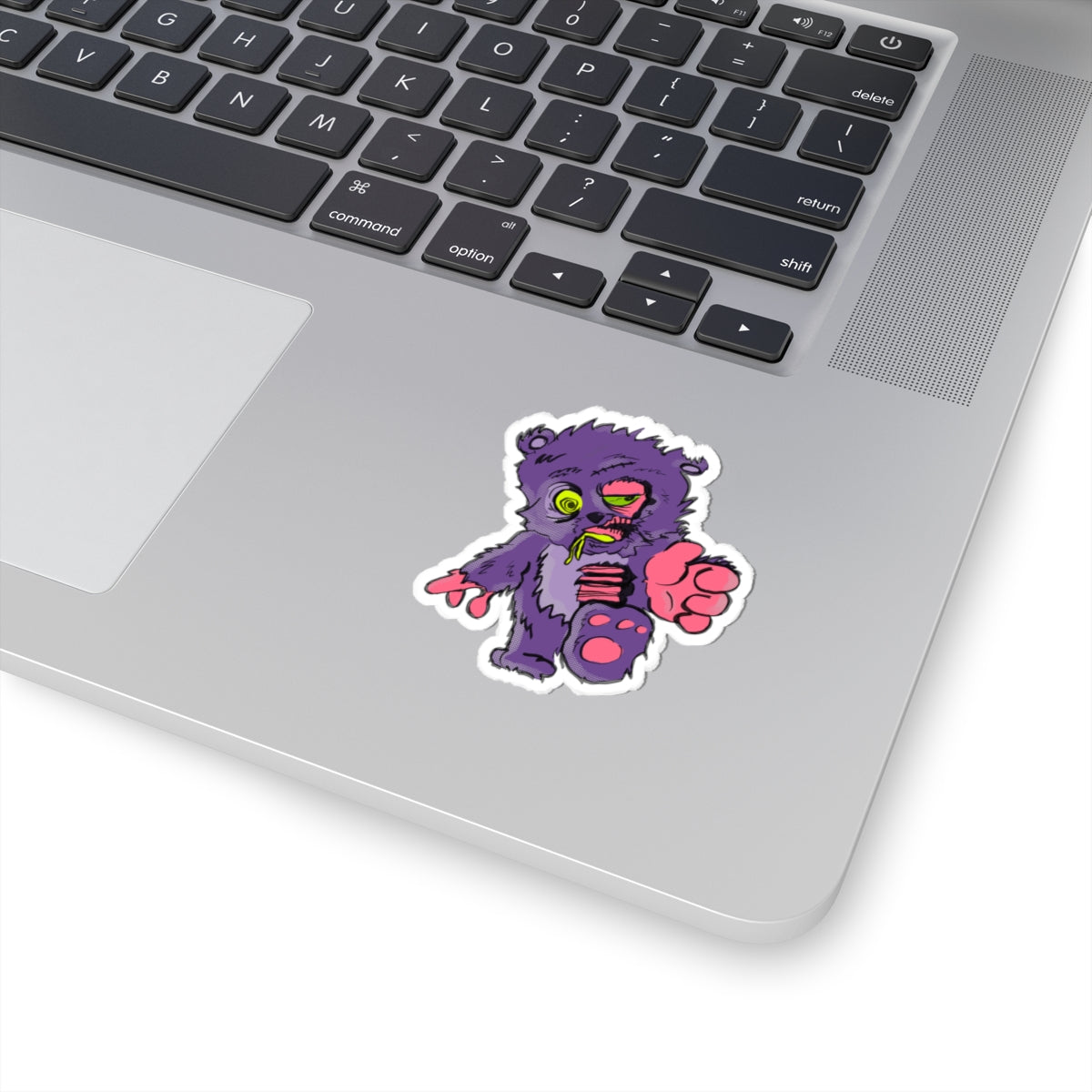 Zombie Stuffy Teddy Sticker – Kiss-Cut Horror Bear Decal for Laptops & Skateboards
